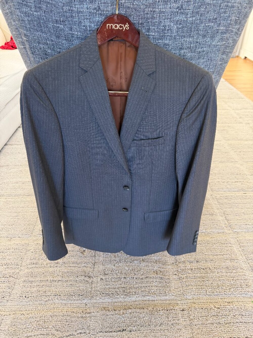 Jos. A. Bank Custom Men’s 2-Button Suit Gray Pinstripe 38R Pants 33x28